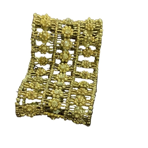 Beautiful gold crystal elastic bracelet boho Egyptian vibe beach coastal! - Picture 2 of 7